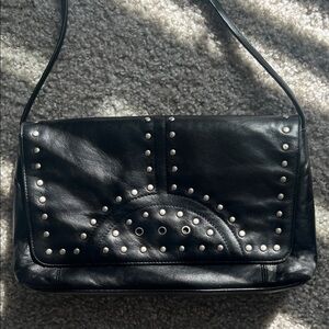 Elegant Black Studded Shoulder Bag
